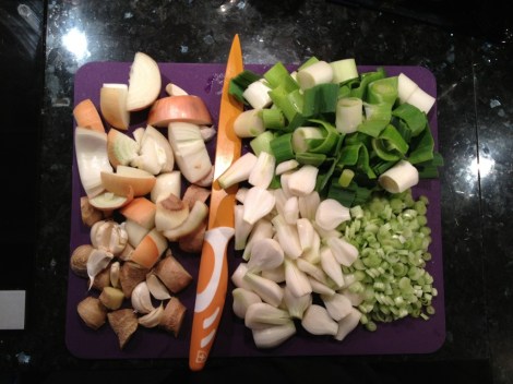 Grönsaker till tonkotsu-buljong